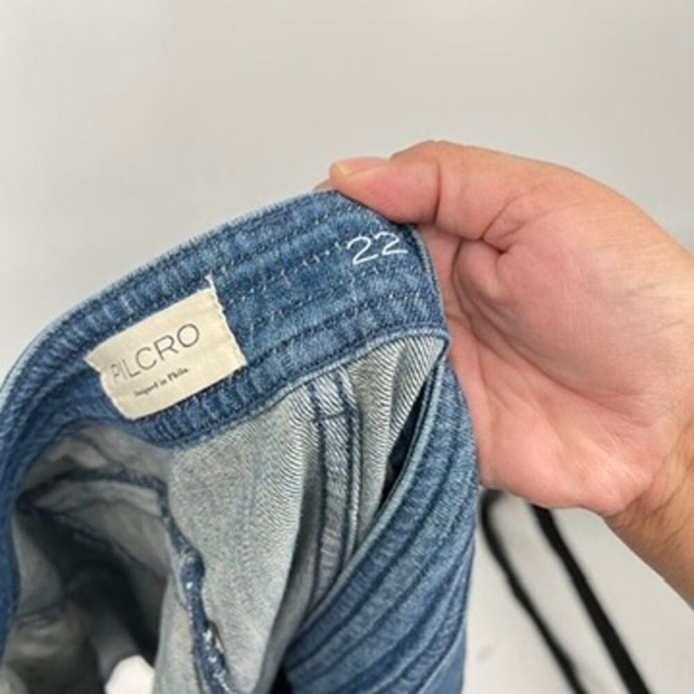 Anthropologie Pilcro Denim Skirt Blue Women's Plus Sz. 22W Front Slit - Picture 3 of 8